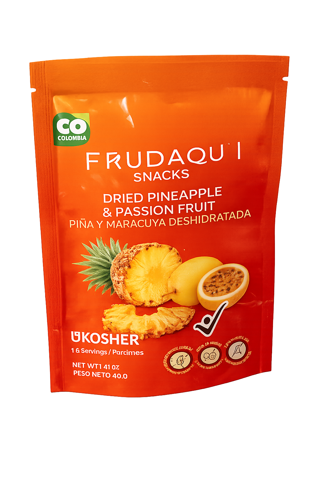 Snack de Fruta Deshidratada  Piña y Maracuyá x40g